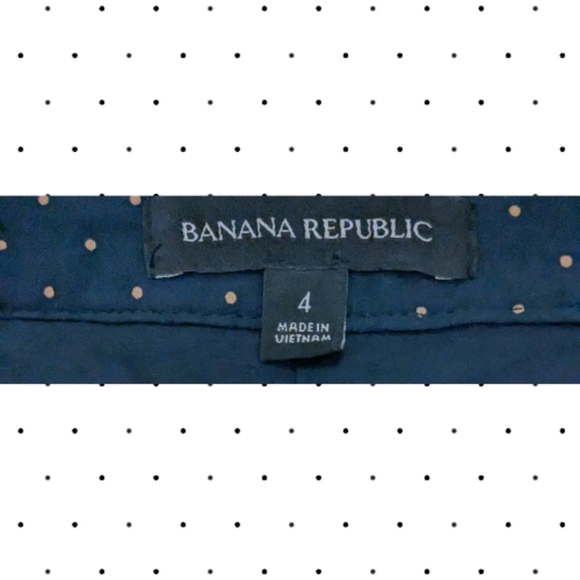 Banana Republic Polka Dot Pleated Skirt - Navy and Salmon - Picture 3 of 6